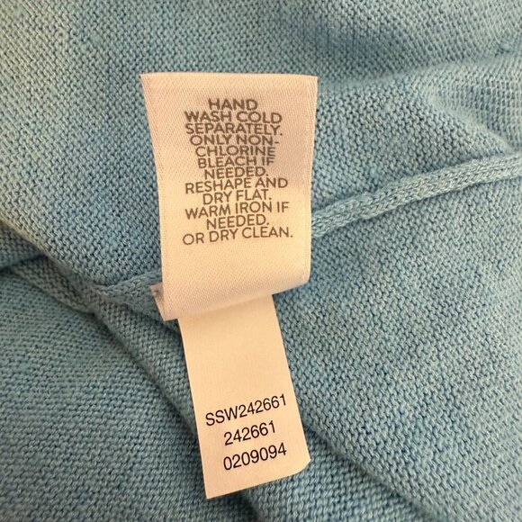 J. Jill Linen 3/4 Sleeve Sweater Pullover Women's Medium Blue Coastal Casual - Picture 11 of 11